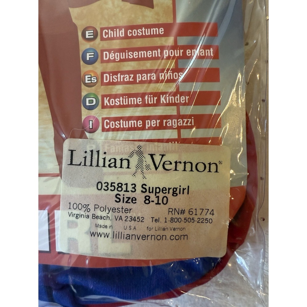 NWT SUPERGIRL COSTUME Med Size 8-10 Girls Rubies New In Bag Halloween Superhero - Picture 3 of 6